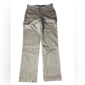 Haggar 100% Cotton Flat Front Chino Pants - 32x34 - Grey / Tan Khaki